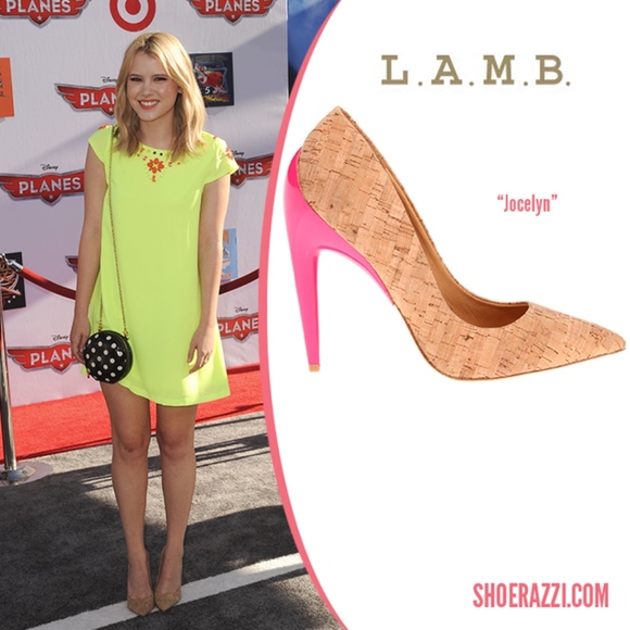 L.A.M.B. Shoes - L.A.M.B. Hot Pink and Cork High Heels Size 8.5M